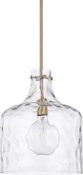 HomePlace Lighting 325717AD Crawford Urban/Industrial Clear Water Glass Jar Pendant Light 1-Light 100 Watt 15’’ H x