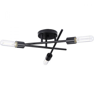 Progress Lighting P350225 Astra 3 Light 18" Wide Semi-Flush Ceiling Fixture Matte Black