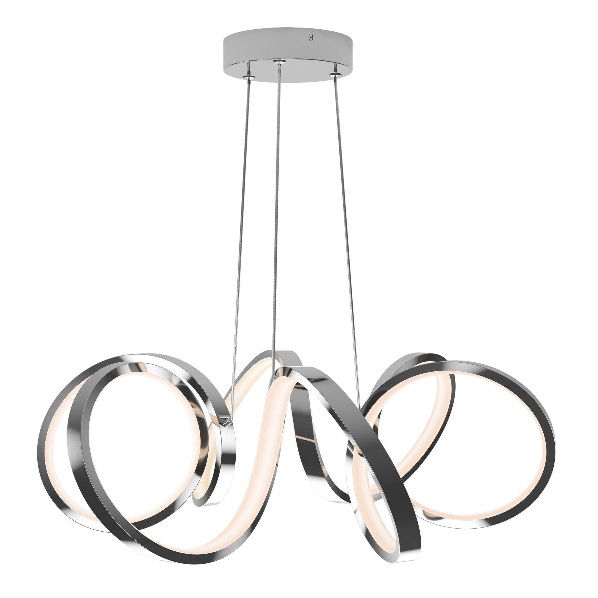 Artika Swirl Ribbon LED Pendant Ceiling Light Silver - *Lighting & Electrical