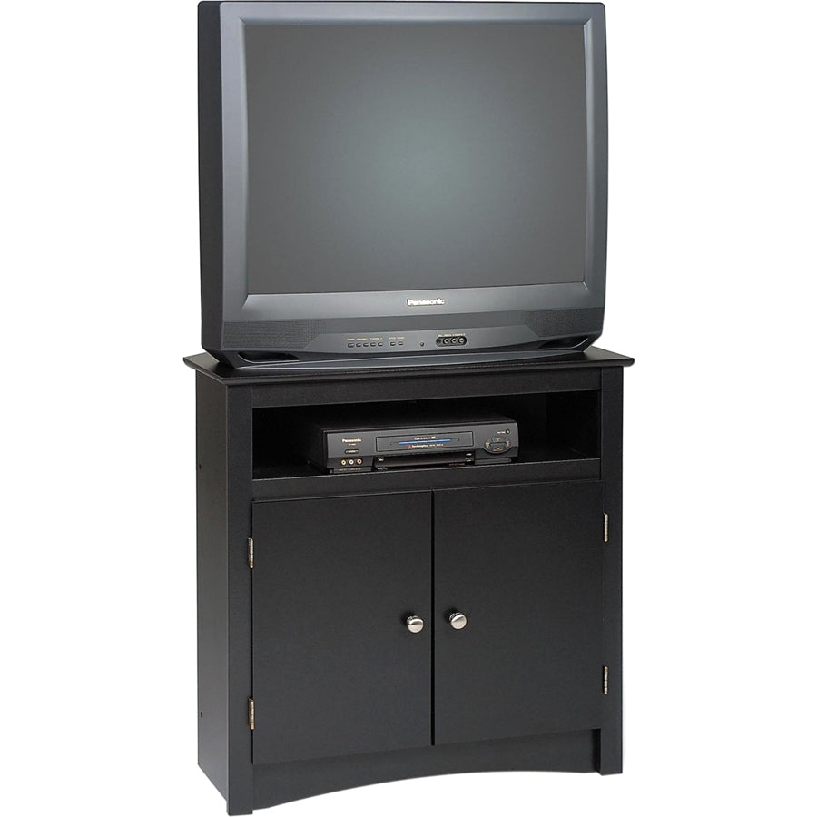 Prepac AV 31.5 in. Black Composite TV Stand Fits TVs Up to 32 in. with Storage Doors