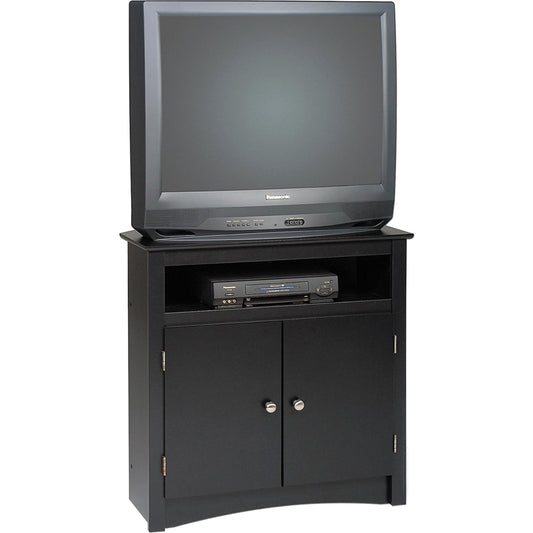 Prepac AV 31.5 in. Black Composite TV Stand Fits TVs Up to 32 in. with Storage Doors