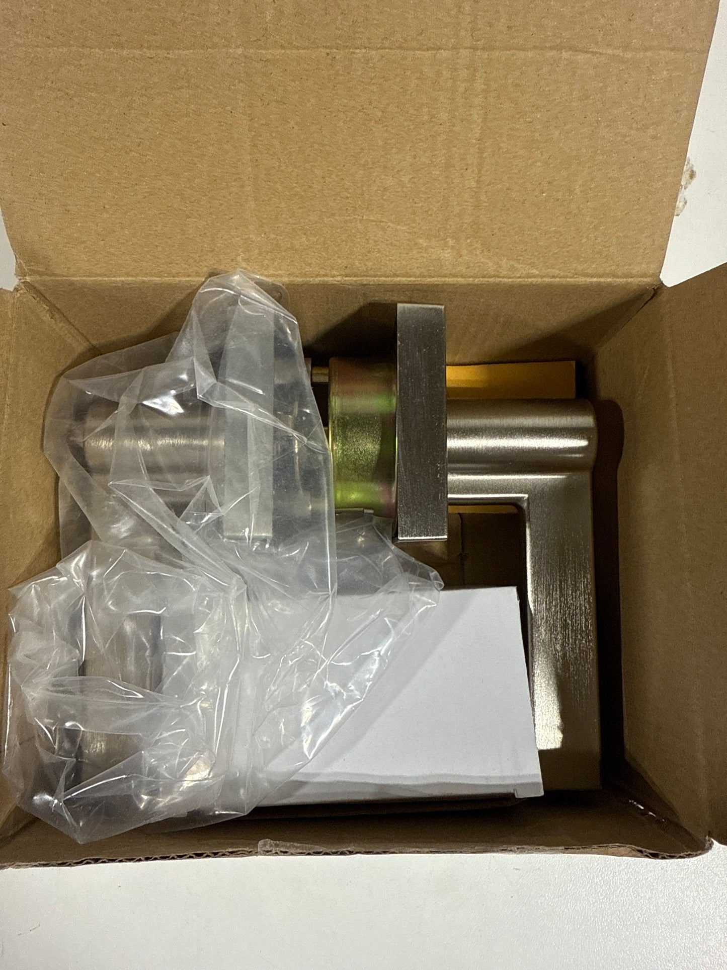 Miseno MLK1022 Lorton Flat Bar Single Cylinder Keyed Entry Door Lever Set Satin Nickel