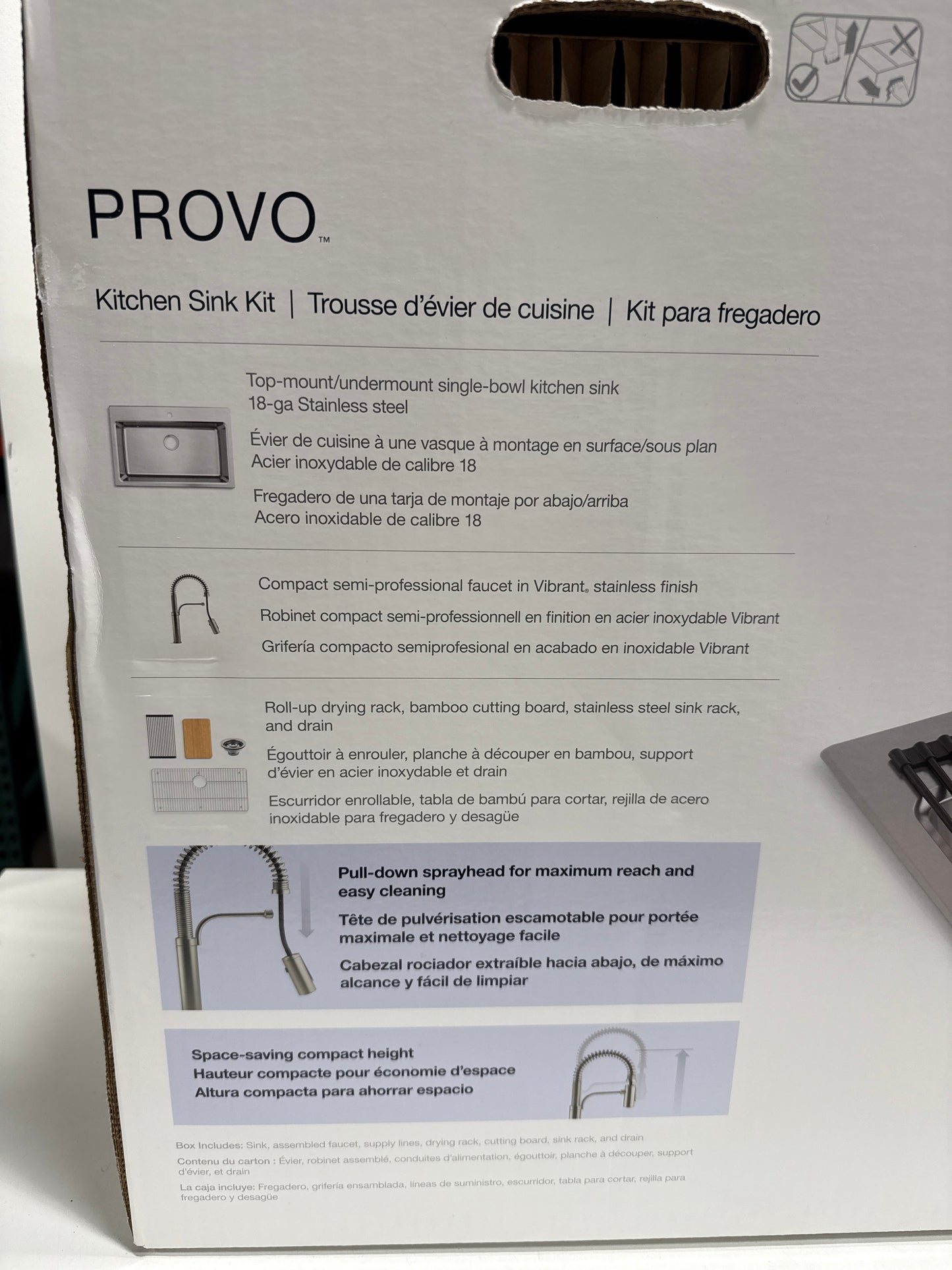 Scratch Kohler PROVO Stainless Steel Kitchen Sink Kit Faucet Combo RC35963