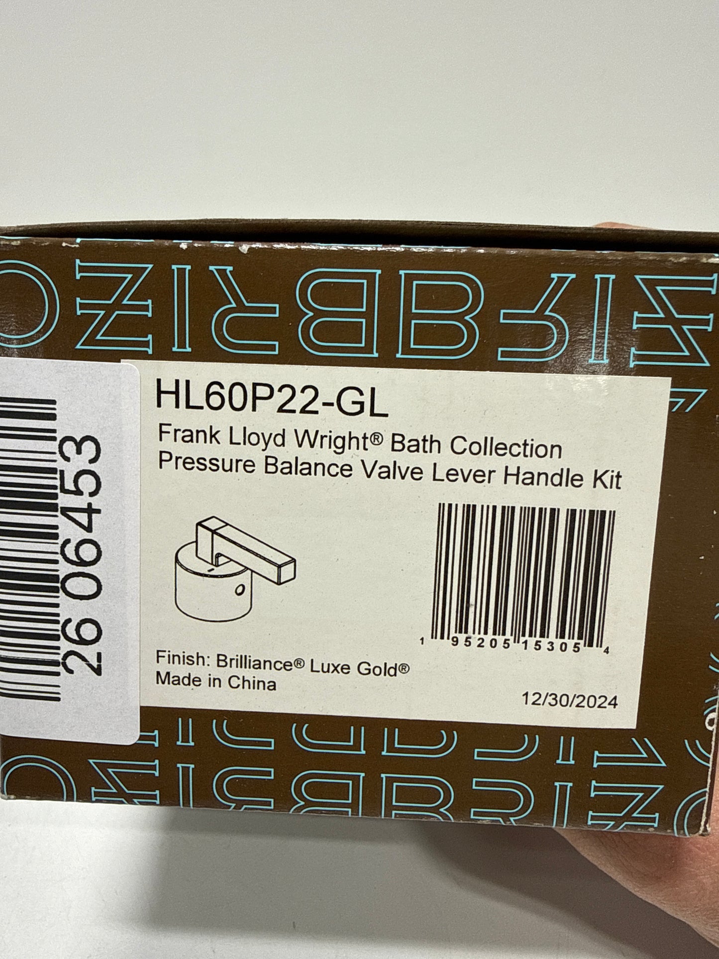 Brizo HL60P22 Frank Lloyd Wright Pressure Balance Valve Trim Handle Kit - Lever Luxe Gold