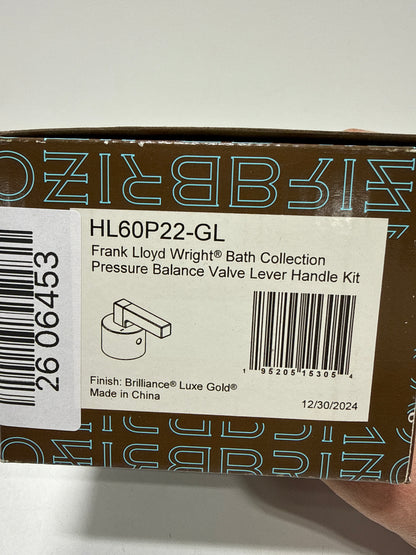 Brizo HL60P22 Frank Lloyd Wright Pressure Balance Valve Trim Handle Kit - Lever Luxe Gold
