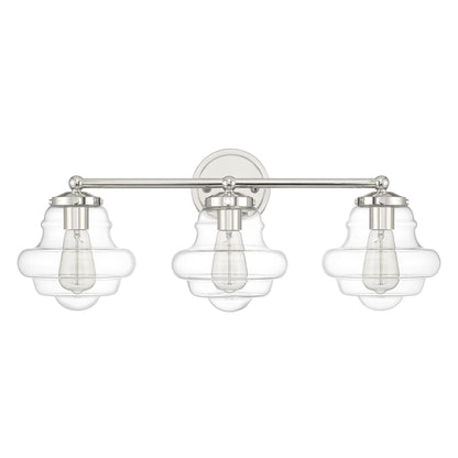 Meridian M80073PN Vanity, 3-Light 180 Total Watts, Polished Nickel