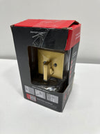 Downtown Low Profile Satin Brass Single Cylinder Square Contemporary Deadbolt Featuring SmartKey Security - *Tools