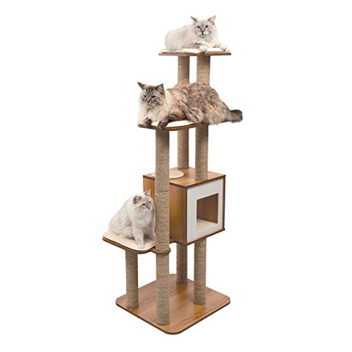 Vesper High Base Extra Large Cat Tree, Cat Furniture, 52060, Walnut