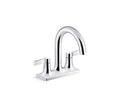 KOHLER K-28124-4-CP Venza® Centerset Bathroom Sink Faucet, 3-Hole, 1.2 GPM, Easy Installation, Corrosion Resistant, Polished Chrome