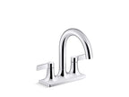 KOHLER K-28124-4-CP Venza® Centerset Bathroom Sink Faucet, 3-Hole, 1.2 GPM, Easy Installation, Corrosion Resistant, Polished Chrome