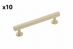 10 x Hickory Hardware Solid Core Kitchen Cabinet Pulls, Luxury Cabinet Handles, Hardware for Doors & Dresser Drawers, 5-1/16 Inch (128mm) Hole Center, Champagne Bronze, Woodward Collection