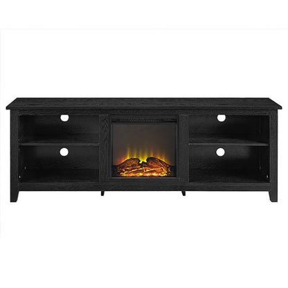 See Desc Walker Edison - 70" Open Storage Fireplace TV Stand for Most TVs Up to 80" - Black