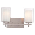 Minka Lavery 6102-84 Parsons Studio Vanity Bath Light, 2-Light, 200 Total Watts, 15-in H x 8.75-in W, Brushed Nickel