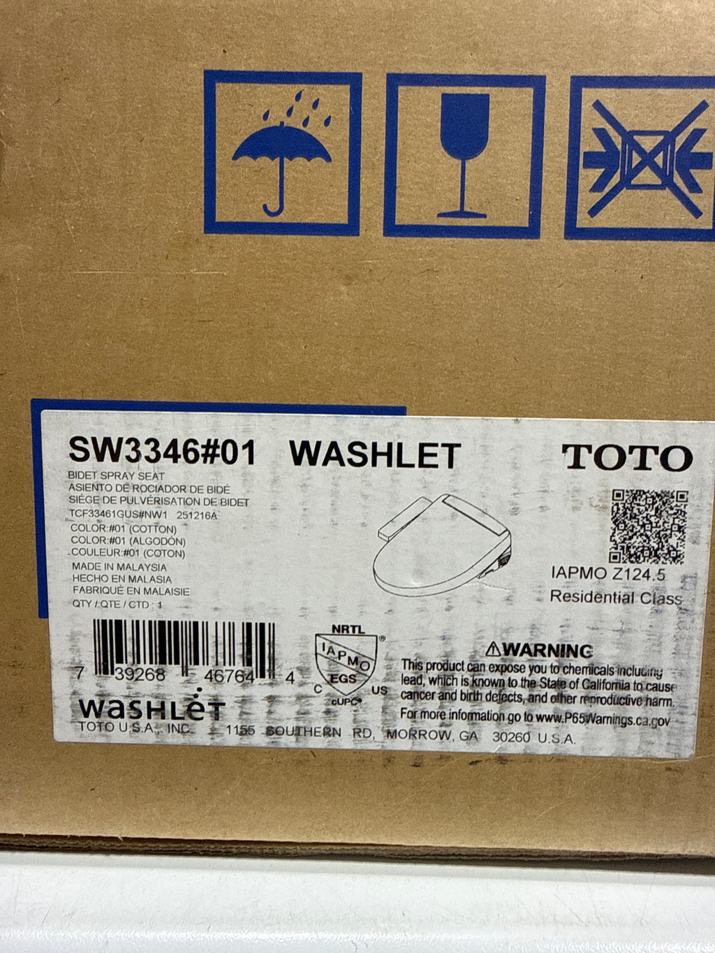 TOTO® WASHLET® S2 Electronic Bidet Toilet Seat with Instantaneous Water Heating, PREMIST and EWATER+ Wand Cleaning, Elongated, Cotton White - SW3346#01