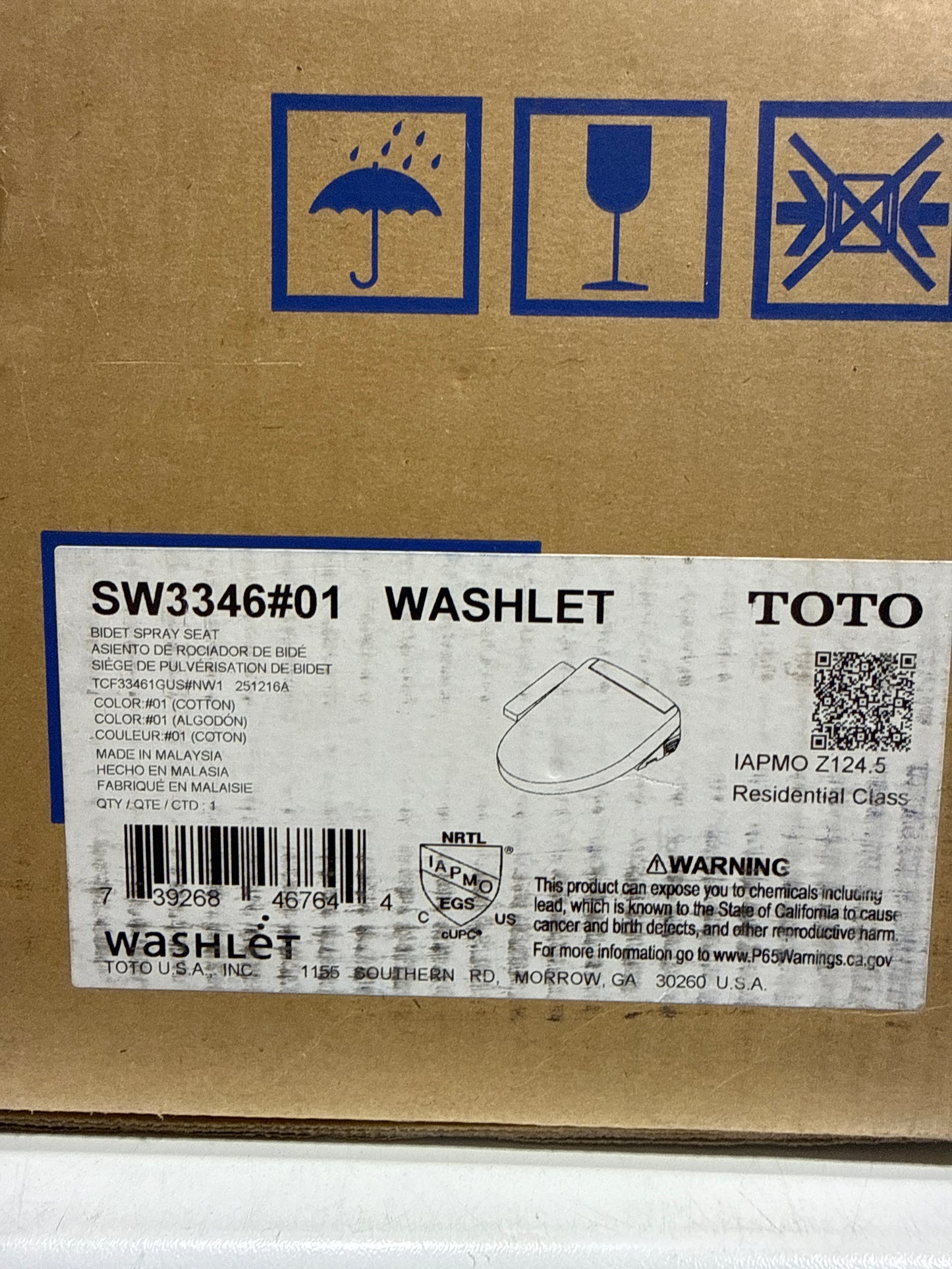 TOTO® WASHLET® S2 Electronic Bidet Toilet Seat with Instantaneous Water Heating, PREMIST and EWATER+ Wand Cleaning, Elongated, Cotton White - SW3346#01