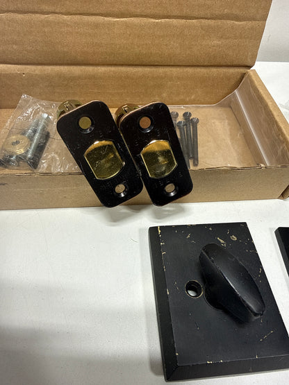 Scratched Emtek 451623CRMBRH Cimarron Right Hand Rustic Modern Handleset, Medium Bronze, 2-3/8" 2-3/4" Backset.