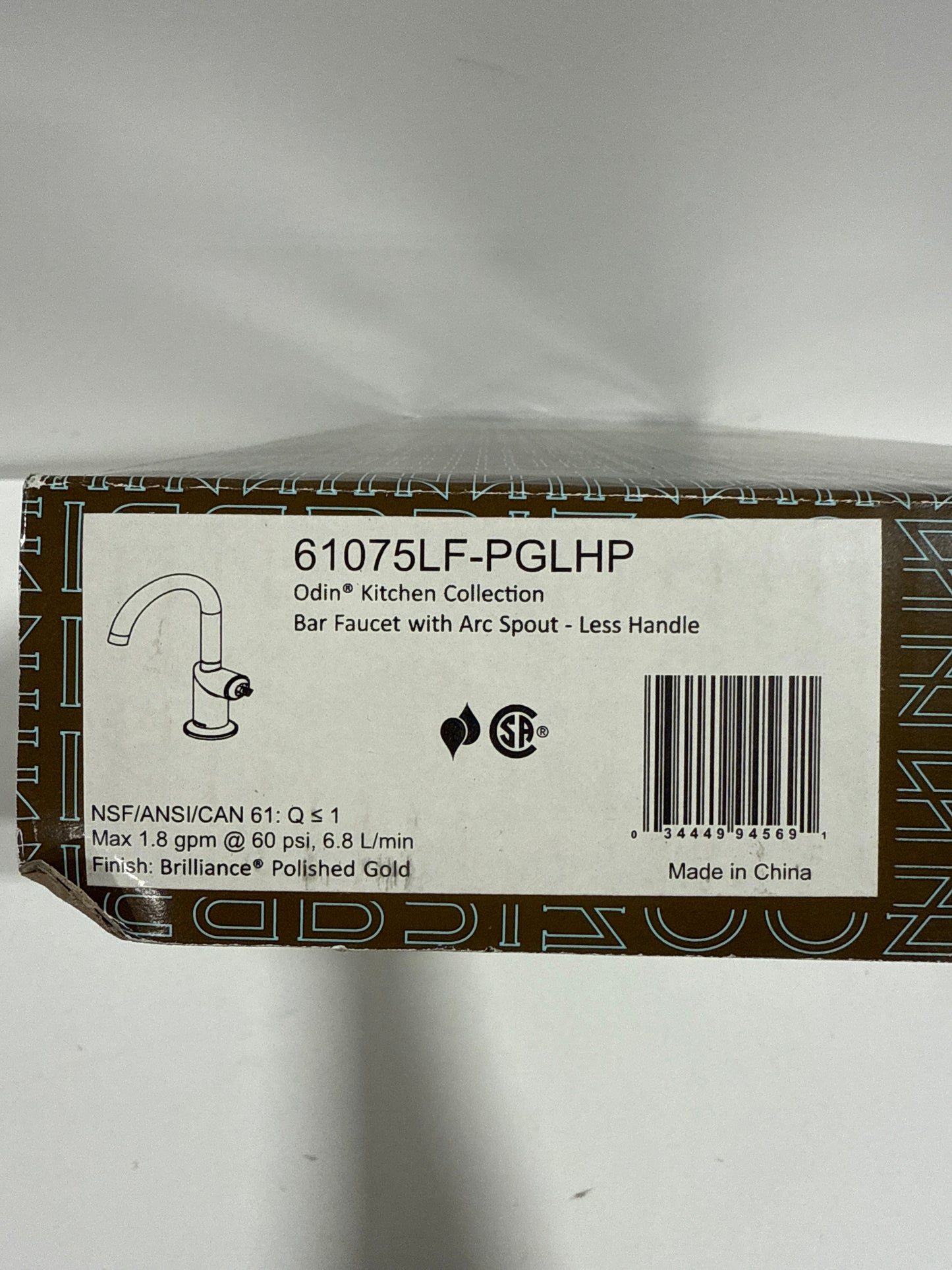 Less Handle - Brizo 61075LF-LHP Odin 1.8 GPM Single Hole Bar Faucet with Arc Spout