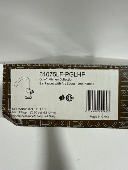 Less Handle - Brizo 61075LF-LHP Odin 1.8 GPM Single Hole Bar Faucet with Arc Spout