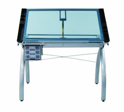 See Desc Studio Designs 10050 Futura Craft Station, Silver/Blue Glass