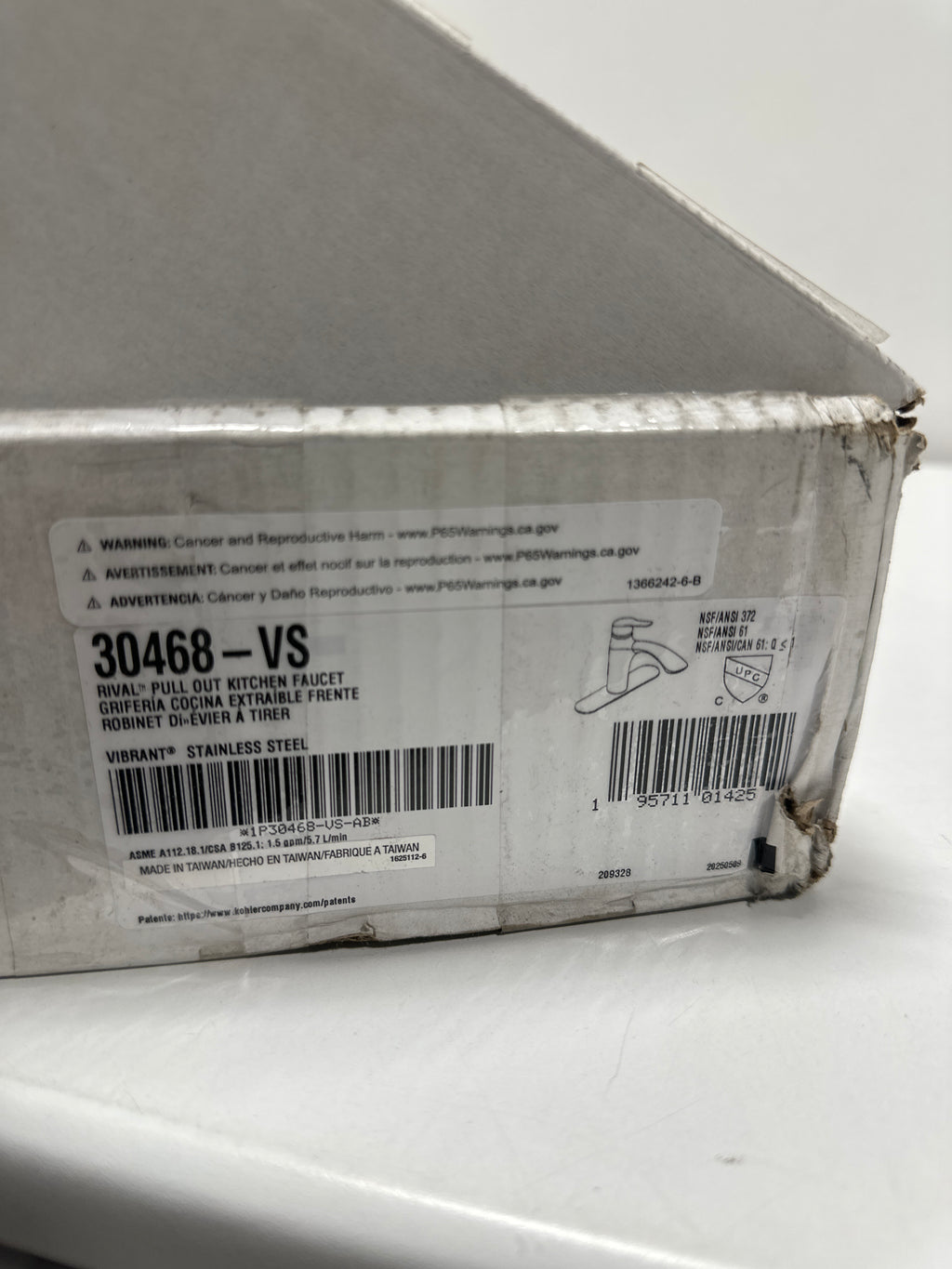 Used KOHLER K-30468 Rival Pull-out Kitchen Sink Faucet with Two-function Sprayhead