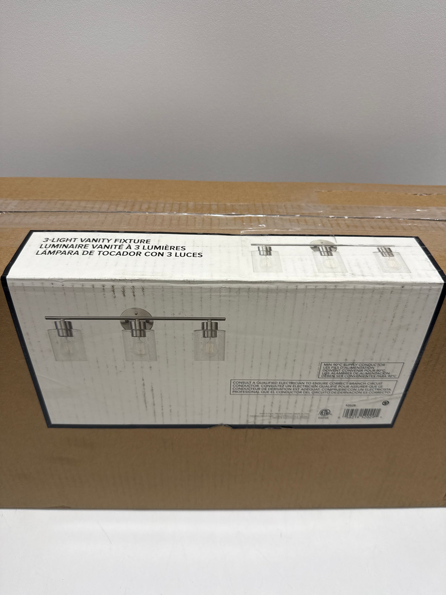 Bellevue GBF13025 Lydia 3 Light 23" Wide Bathroom Vanity Light with Seeded Glass Shades Brushed Nickel