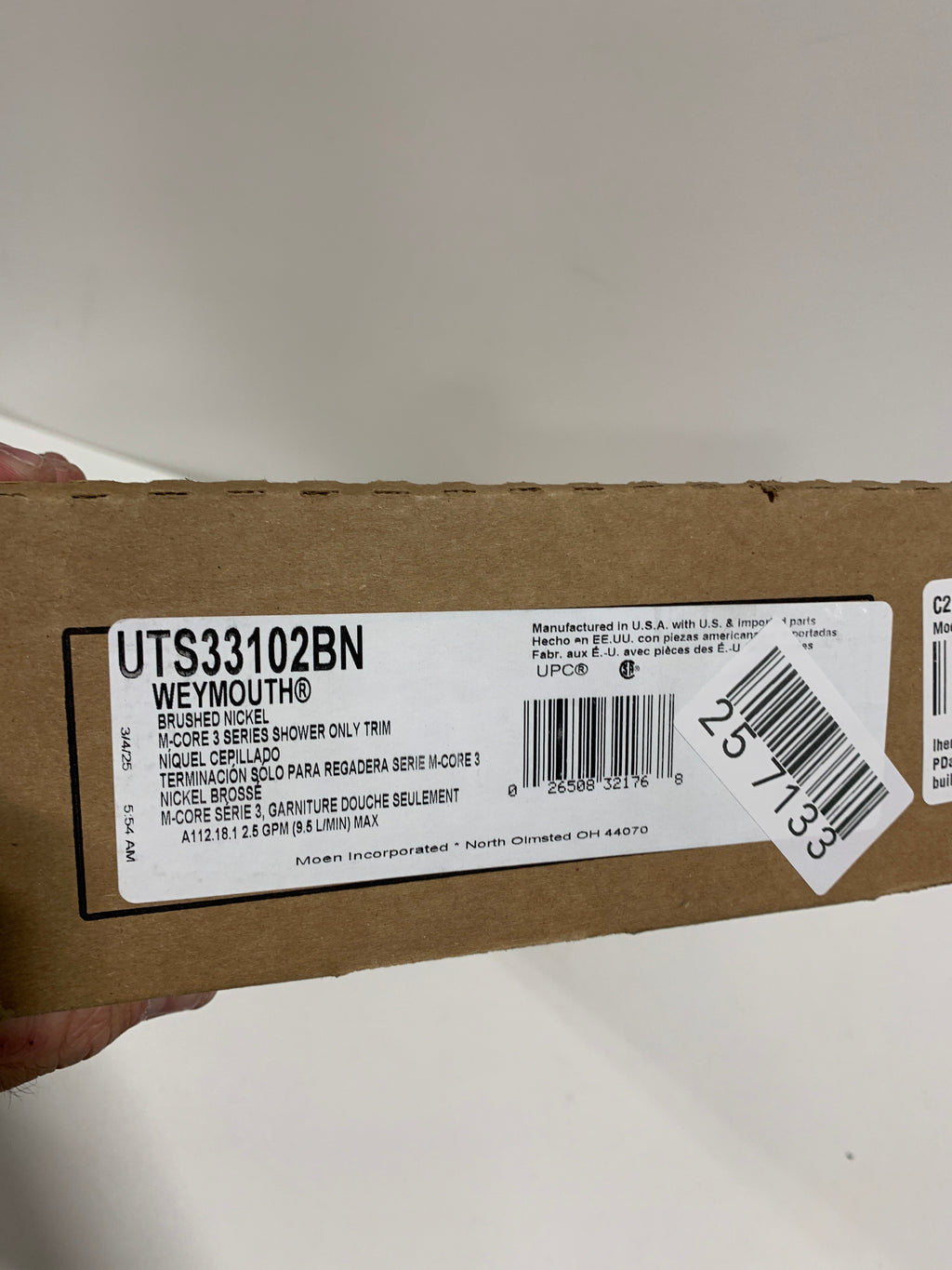 Moen UTS33102 M-Core 3-Series Shower Only - *Plumbing