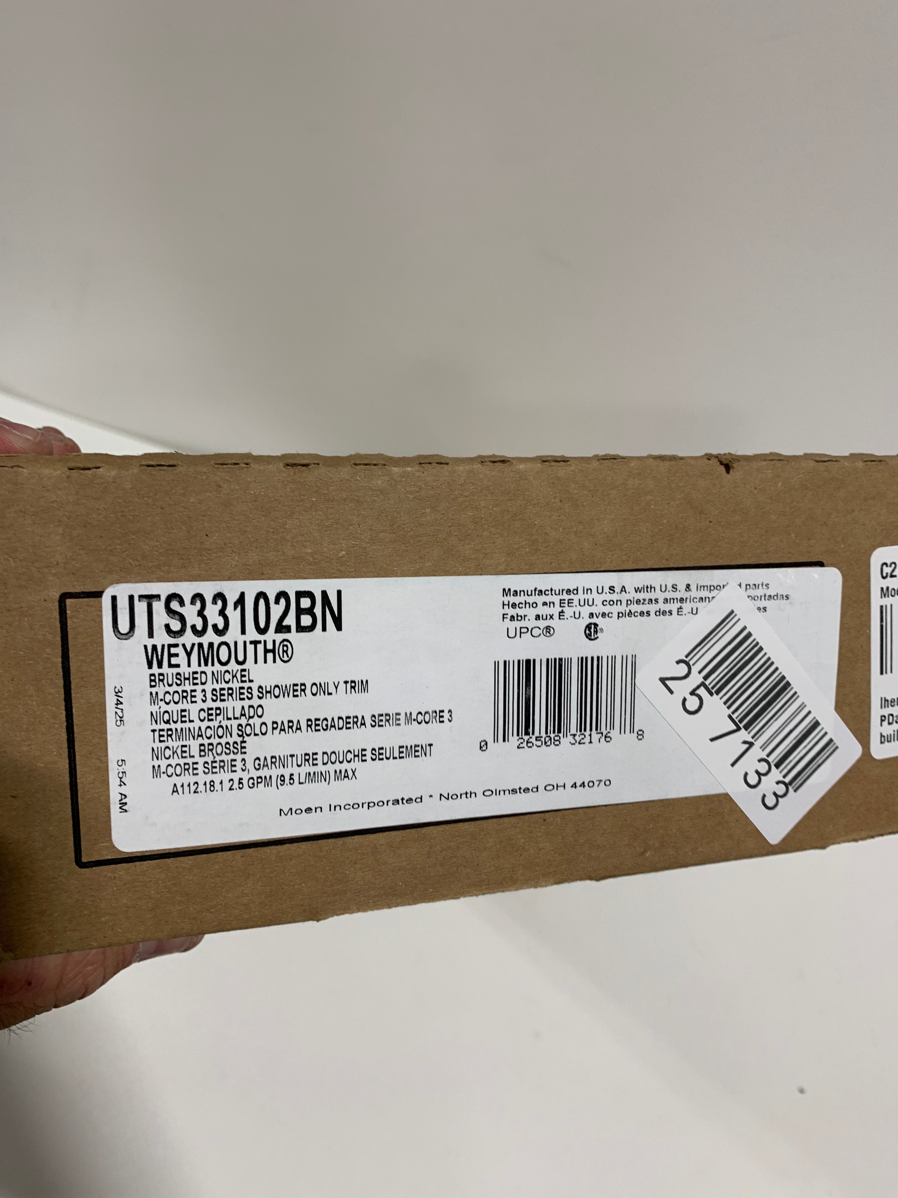 Moen UTS33102 M-Core 3-Series Shower Only - *Plumbing
