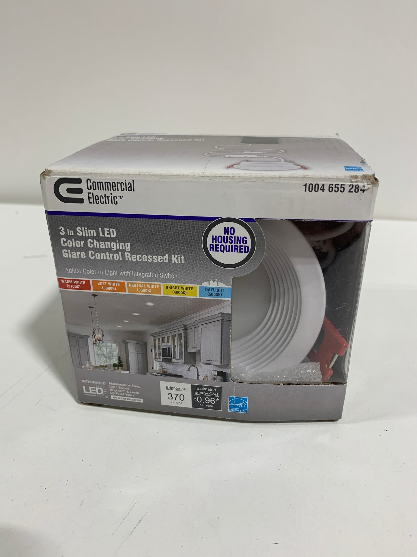 Commercial Electric Slim Baffle 3 Color Selectable Integrated LED Recessed Kit