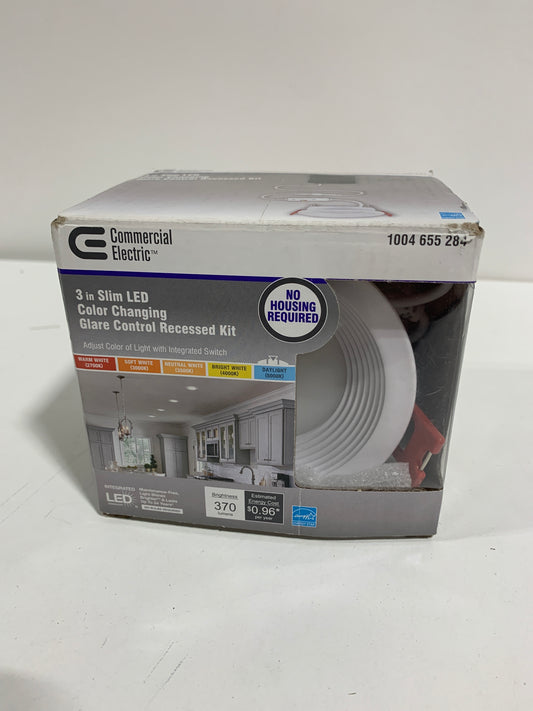 Commercial Electric Slim Baffle 3 Color Selectable Integrated LED Recessed Kit