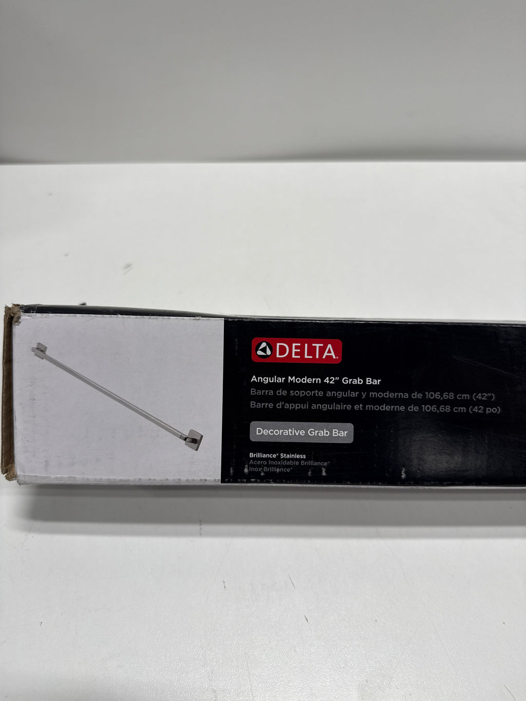 Delta 41942 42" Grab Bar with Concealed Mounting Angular Modern Design Brilliance Stainless Bathroom Hardware and Accessories Bathroom Safety