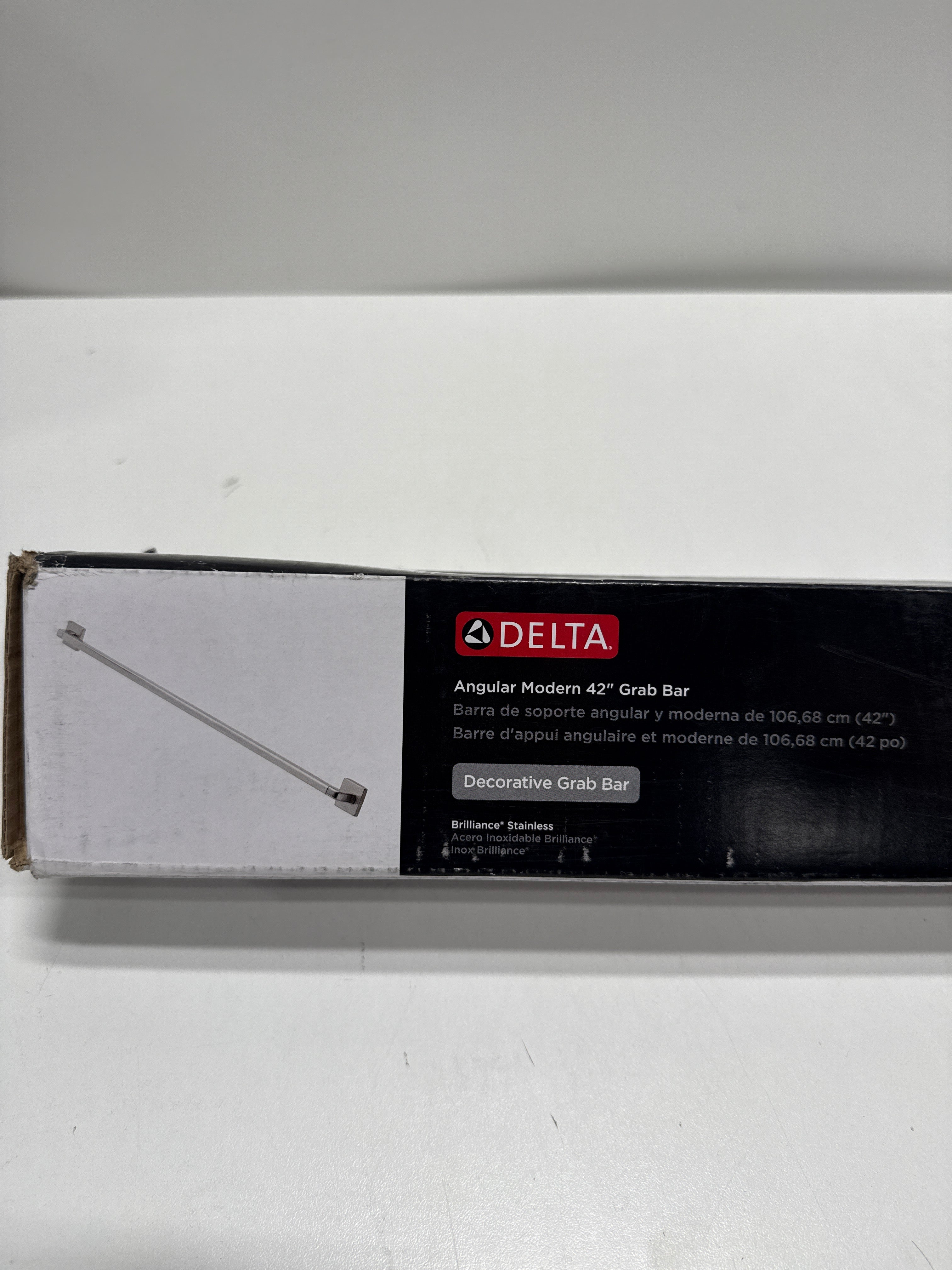 Delta 41942 42" Grab Bar with Concealed Mounting Angular Modern Design Brilliance Stainless Bathroom Hardware and Accessories Bathroom Safety