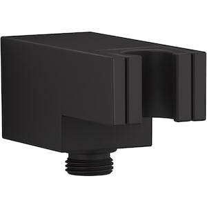 See Desc Statement Wall-Mount Handshower Holder with Supply Elbow and Check Valve in Matte Black