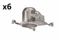 HALO H750 6” Recessed Lighting Housing for New Construction IC-Rated Air-Tite Compatible W/ HALO LED Modules & Trims 6 Pack