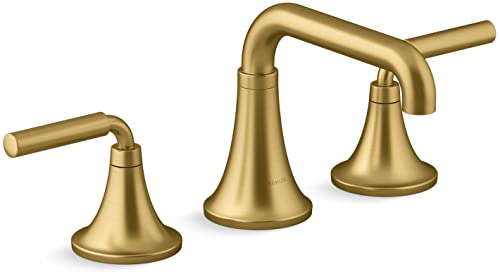 Tone 8 in. Widespread Double Handle Bathroom Faucet in Vibrant Brushed Moderne Brass