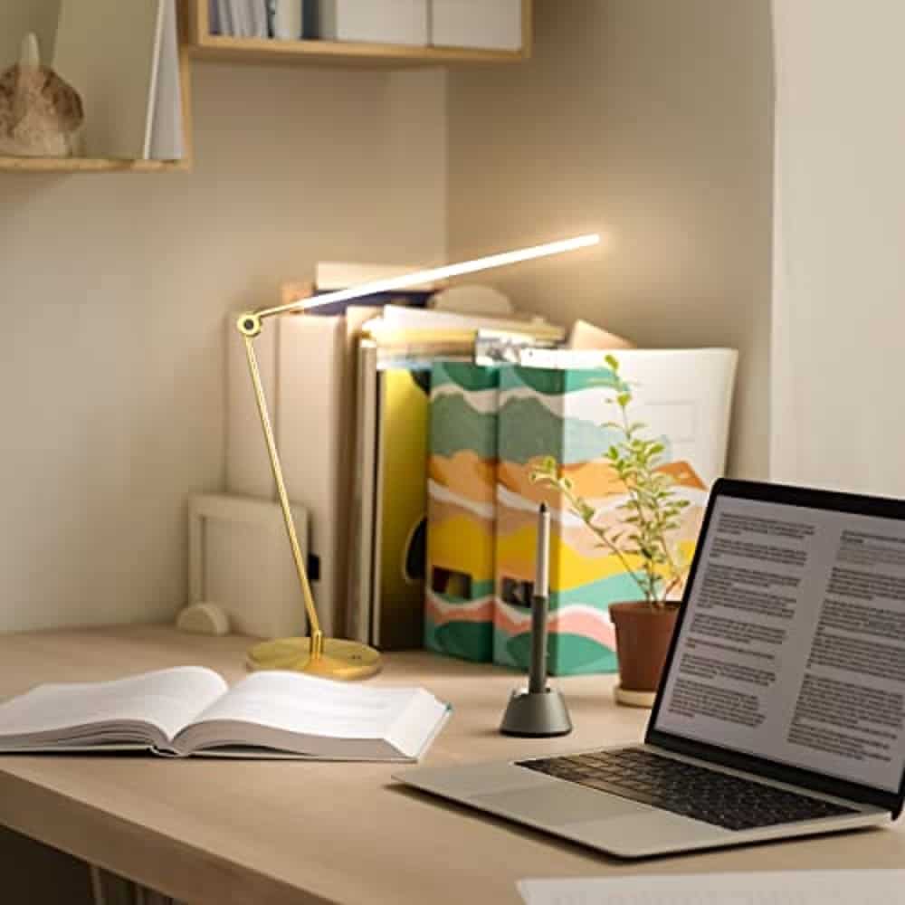 Libra 39" USB-c Charging LED Desk Lamp with Adjustable Head - Brass