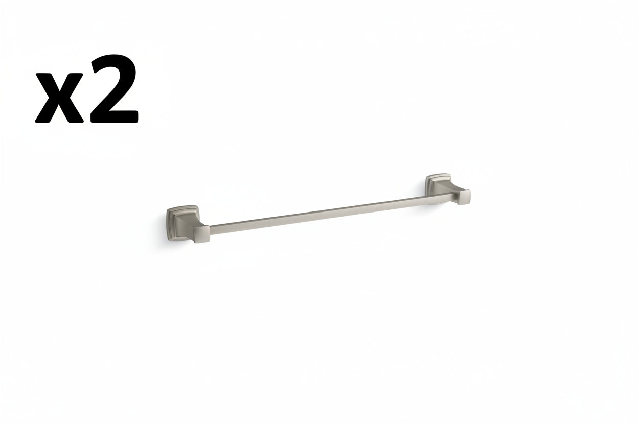 2 x Kohler Riff 24 in. Single Towel Bar in Vibrant Brushed Nickel