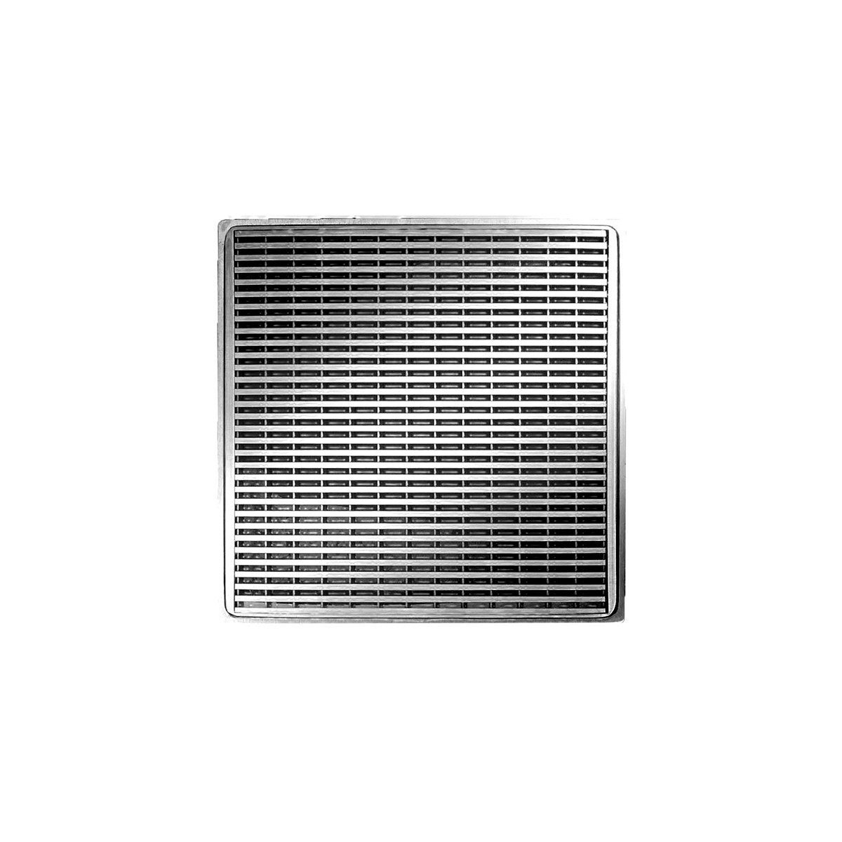 Infinity Drain WDB 4-a 4" X 4" Premium Center Drain Kit with Wedge Wire Pattern Decorative Plate – Includes ABS Bonded Flange Drain Body with 2" 3