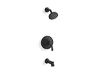 Simplice 2-Handle Tub and Shower Faucet Trim Kit in Matte Black (Valve Not Included)