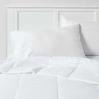 Twin/Twin XL All Season Comforter Insert White - Room Essentials™: Microfiber Secure Corner Tabs Box Quilting 170