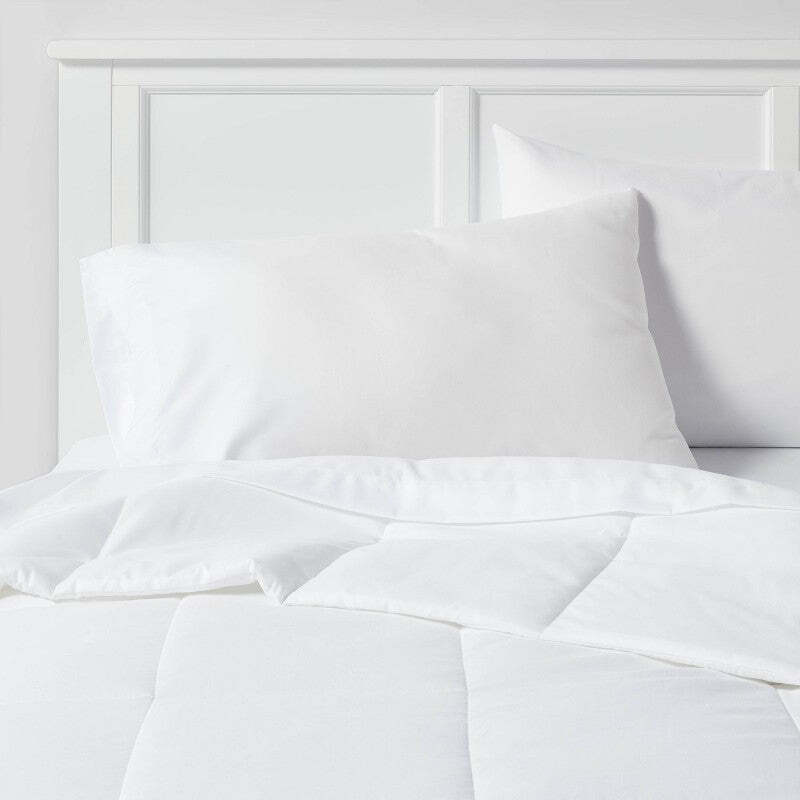 Twin/Twin XL All Season Comforter Insert White - Room Essentials™: Microfiber Secure Corner Tabs Box Quilting 170
