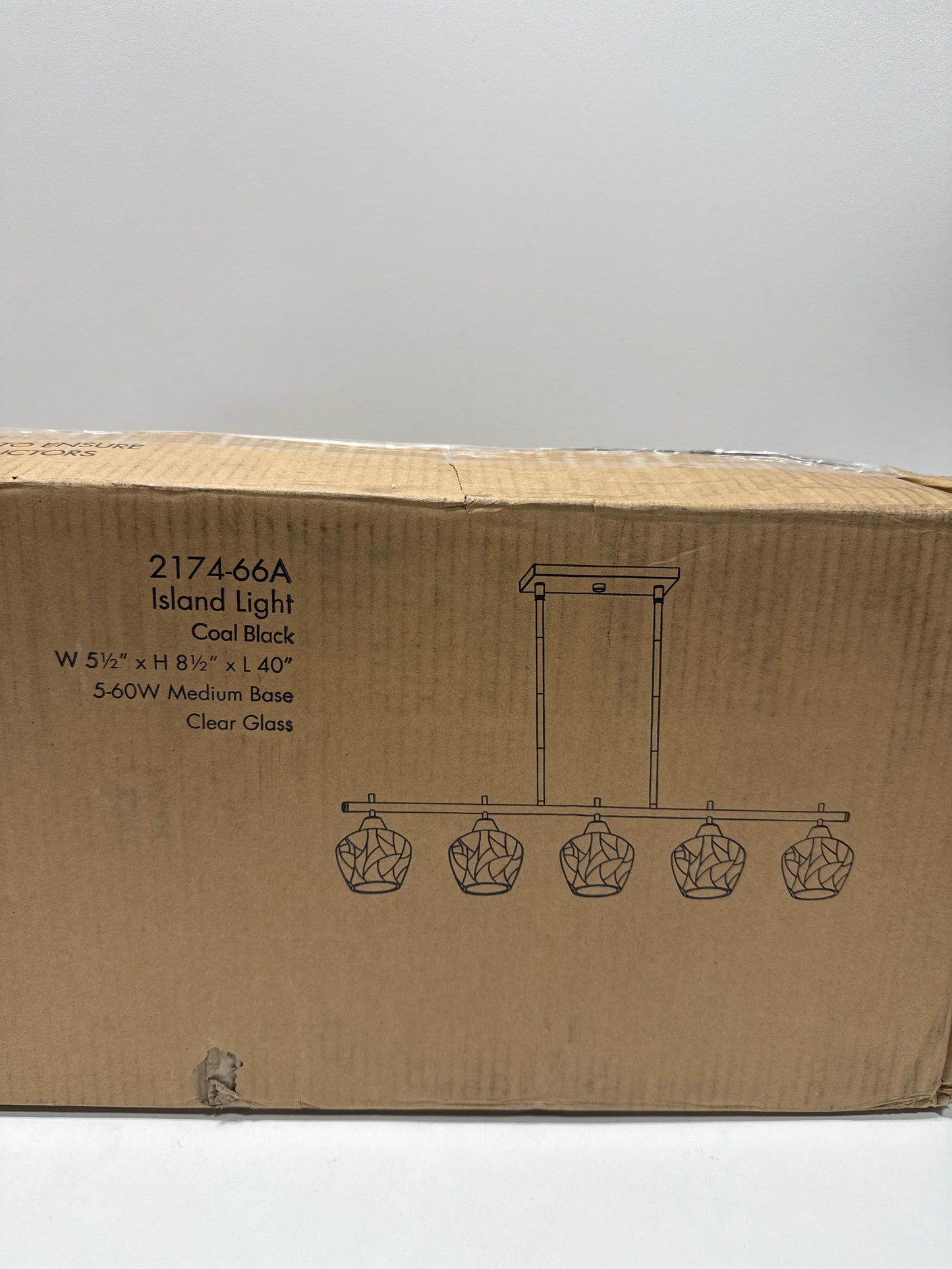 Minka Lavery 2174-66A Camrin Island Chandelier, 5-Light, 300 Total Watts, 5.5-in H x 8.5-in W, Coal Black