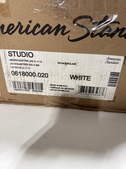 American Standard Studio Undercounter Sink with Mounting Kit White
