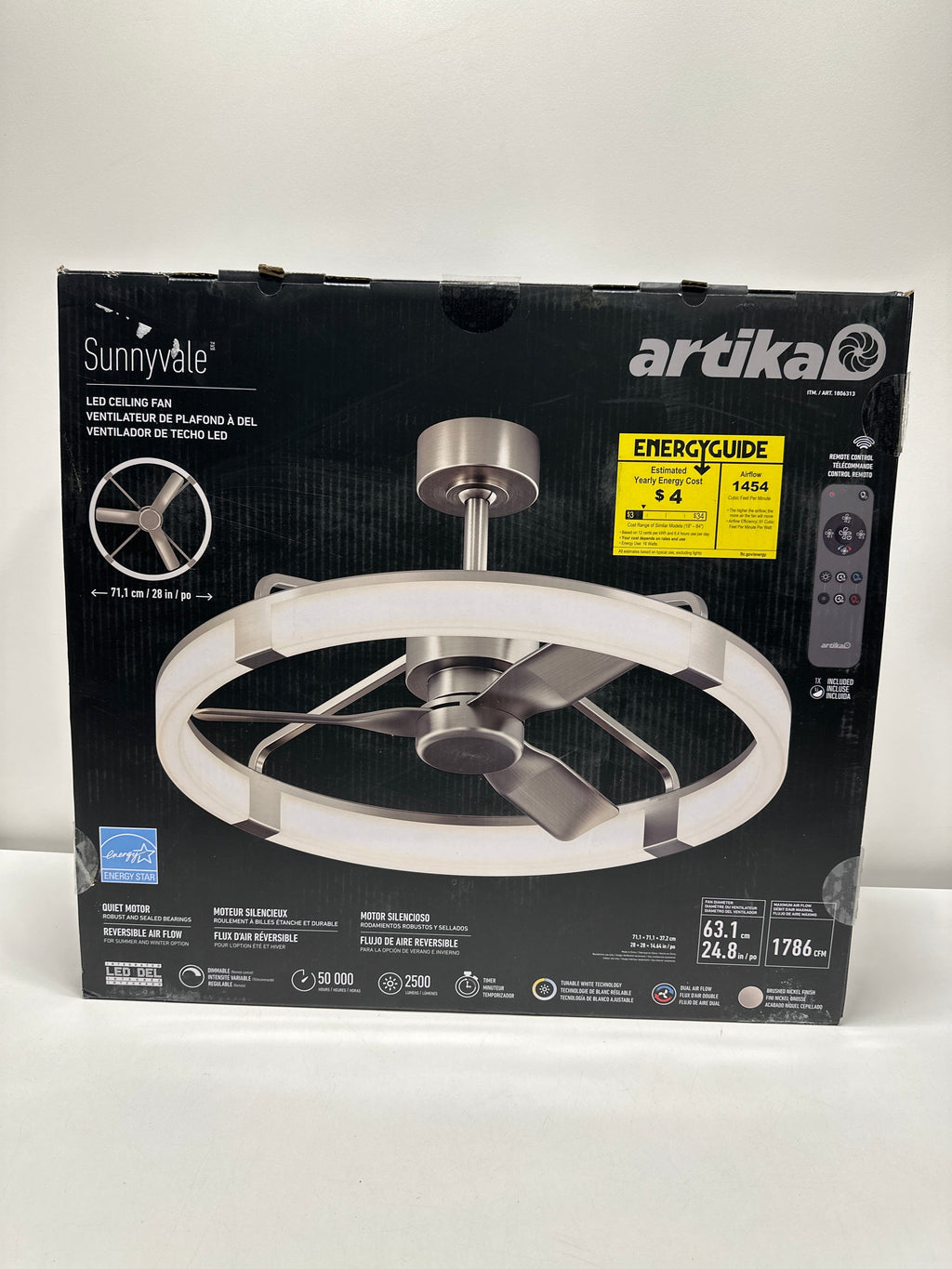 Artika Sunnyvale 28” Fandelier with Remote Brushed Nickel - *Lighting & Electrical