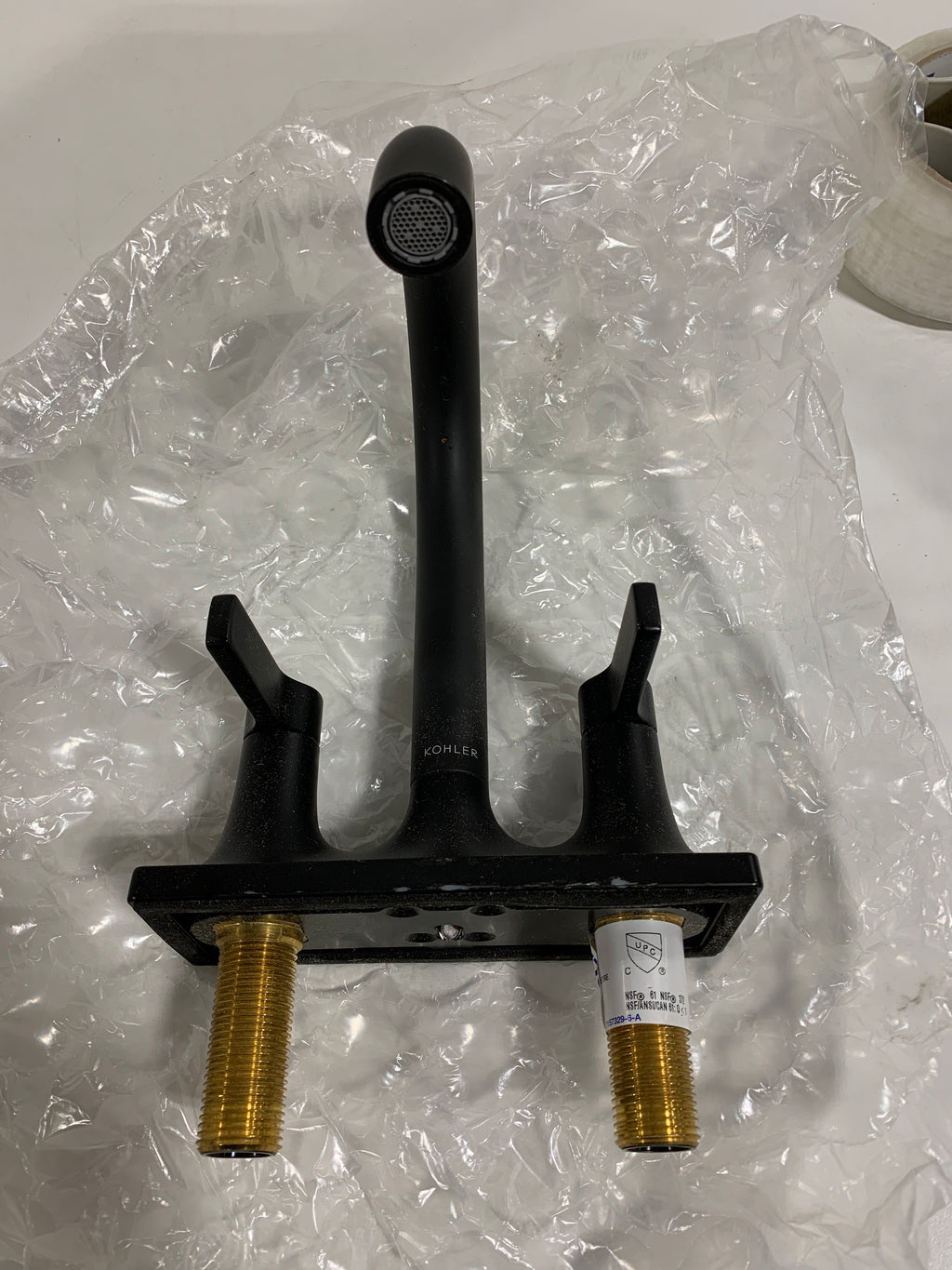 Scratch Kohler K-28124-4 Venza 1.2 GPM Centerset Bathroom Faucet Matte Black Faucet Bathroom Sink Faucets Double Handle