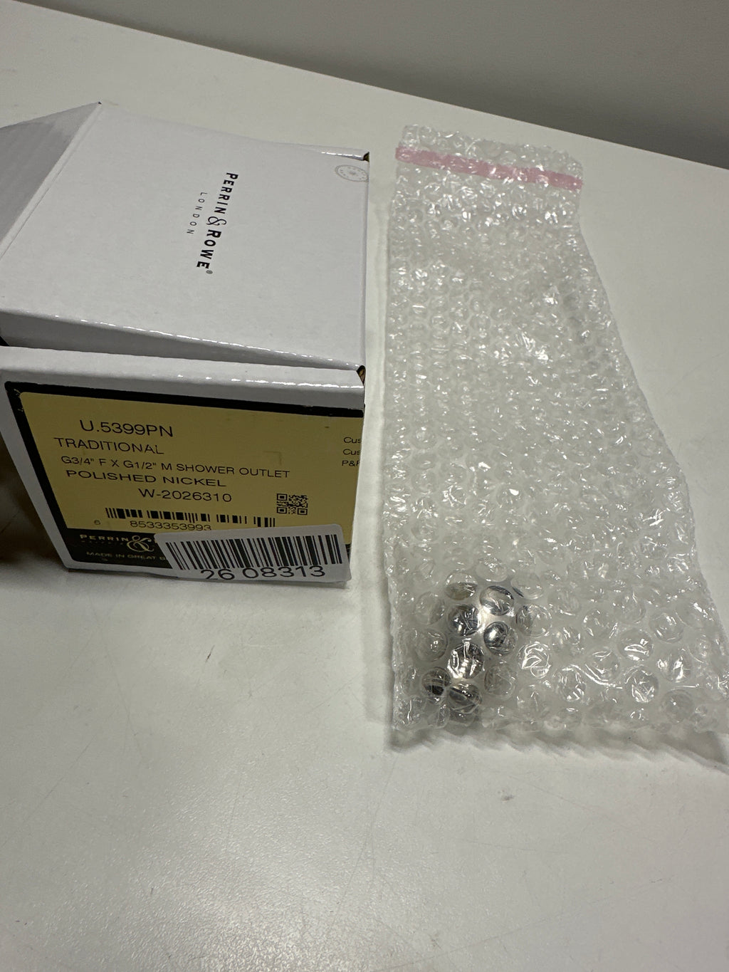 Perrin and Rowe U.5399 3/4" Female X 1/2" Male Adaptor Polished Nickel Bath