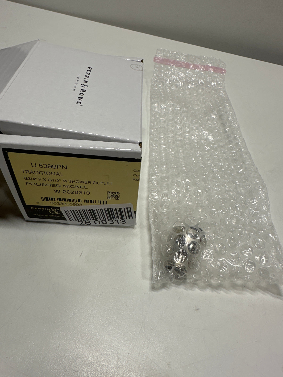 Perrin and Rowe U.5399 3/4" Female X 1/2" Male Adaptor Polished Nickel Bath