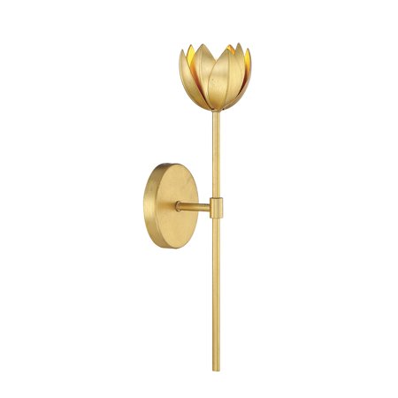 Meridian M90081TG Vintage Modern Farmhouse Wall Sconce, 1-Light 3.5 Watt, 19" H x 5" W, True Gold