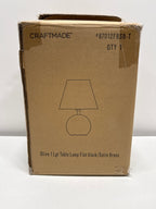 Flat Black Satin Brass Table Lamp from the Olive Collection