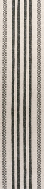 Vichy Geometric Striped Machine-Washable Black/Ivory Area Rug