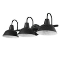 Globe Electric Vintage 24 3-Light LED Matte Black White Interior Vanity Light